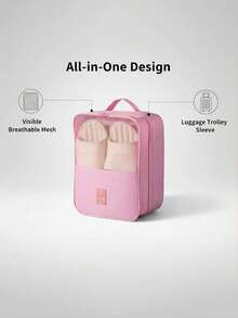 Large Capacity Travel Shoe Bag - Waterproof & Dust-Proof Storage Bag, Fits 1-3 Pairs, Suitable For Luggage Handle, Ergonomic Handle, Durable & Dust-Proof - Ideal Choice For Compact Travel Storage - A - View 9