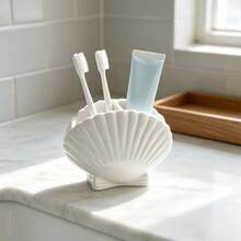 1Pc Multi-Functional Shell Toothbrush Holder, Drainage Quick Dry Countertop Toothbrush Organizer,Creative Conch Shape Toothpaste Storage Rack,Bathroom Vanity Organizer For Toothbrush Toothpaste Razor,Space Saving Bathroom Storage, Cute Bathroom Decor - Multicolor - View 11