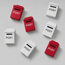 Mini Flip-Top Mailbox & Parcel Set, Christmas Doorway Miniature Scene Decor, Photography Prop, DIY Dollhouse Decoration, Perfect Christmas Gift - Red Set - View 6