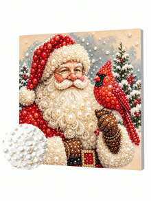Handmade Pearl Painting Set With Frame, Christmas Penguin Pattern Design, Full Set Of Hand Tools, Wall Decoration, Christmas Gifts. - A - View 6