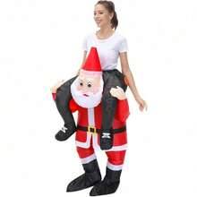 Adult Inflatable Costume, Adult Santa Claus Riding Costume, Suitable For Carnivals, Family Activities, Christmas. - Red - View 2