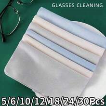 5/6/10/12/18/24/30Pcs High Quality Microfiber Glasses Cleaning Cloth, Reusable Glasses Cleaning Cloth, Glasses Cloth, Suitable For Phone Screen And Watch Cleaning, Random Color - Multicolor - View 13