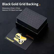 Waterproof Playing Cards, Suitable For Christmas And Holiday Parties, Family Game Nights, Party Favors And Gifts, Including Foil Surface And Creative Cards, Can Be Used For Magic Performances, Suitable For Adults, Men And Teenagers (Black/Gold) - Multicolor - View 10