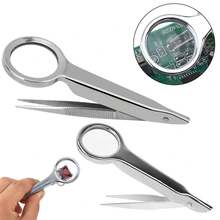 2-In-1 Stainless Steel Magnifying Tweezers, Splinter Tweezers With Magnifying Glass, 5X Handheld Magnifying Tweezers, Portable Multi-Function Magnifier Tool For Science, Jewelry, Inspection, Pets, Ingrown Hair Removal - Tweezers - View 13