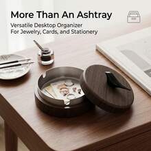 Bird-Shaped Ashtray With Lid, Windproof Ash Box With Stainless Steel Inner Liner, Easy-To-Clean Wood Grain Ash Tray, Suitable For Home And Office - Multicolor - View 5