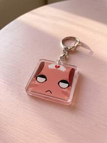 1Pc/6Pcs Animal Hospital Acrylic Keychains, Cute Cartoon Animal Face Pattern, Car Key Pendant, Ita Bag Accessory, Daily Decoration, Halloween Gift, Birthday Gift, Christmas Gift, Party Favor, Graduation Gift, Back To School, Exquisite Collection, All Season - Multicolor - View 9