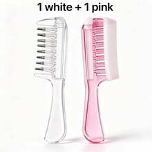 2/1pc Liquid Dispensing Massage Comb - Suitable For Scalp Care Liquid, Portable Scalp Massage Comb, Smooth Application; Made Of Transparent Plastic And Metal Roller Ball Comb Teeth Design; Functions Include Hair Oil Infusion, Soothing Scalp Massage, Even Application Of Essence; Suitable For Daily Hair Care, Travel Styling, Salon Perming And Coloring Repair; Crystal Comb Teeth Design, Scalp Care Hair Massage Suitable For All Hair Types And Styles - Multiple Styles - View 12