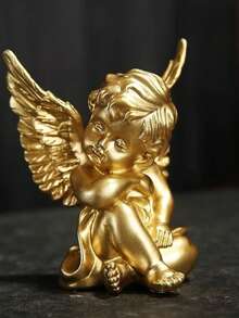 1pc European Style White Angel Desktop Decor - Hand-Painted ABS Resin Figurine, Suitable For Home Decoration - One Size - View 8