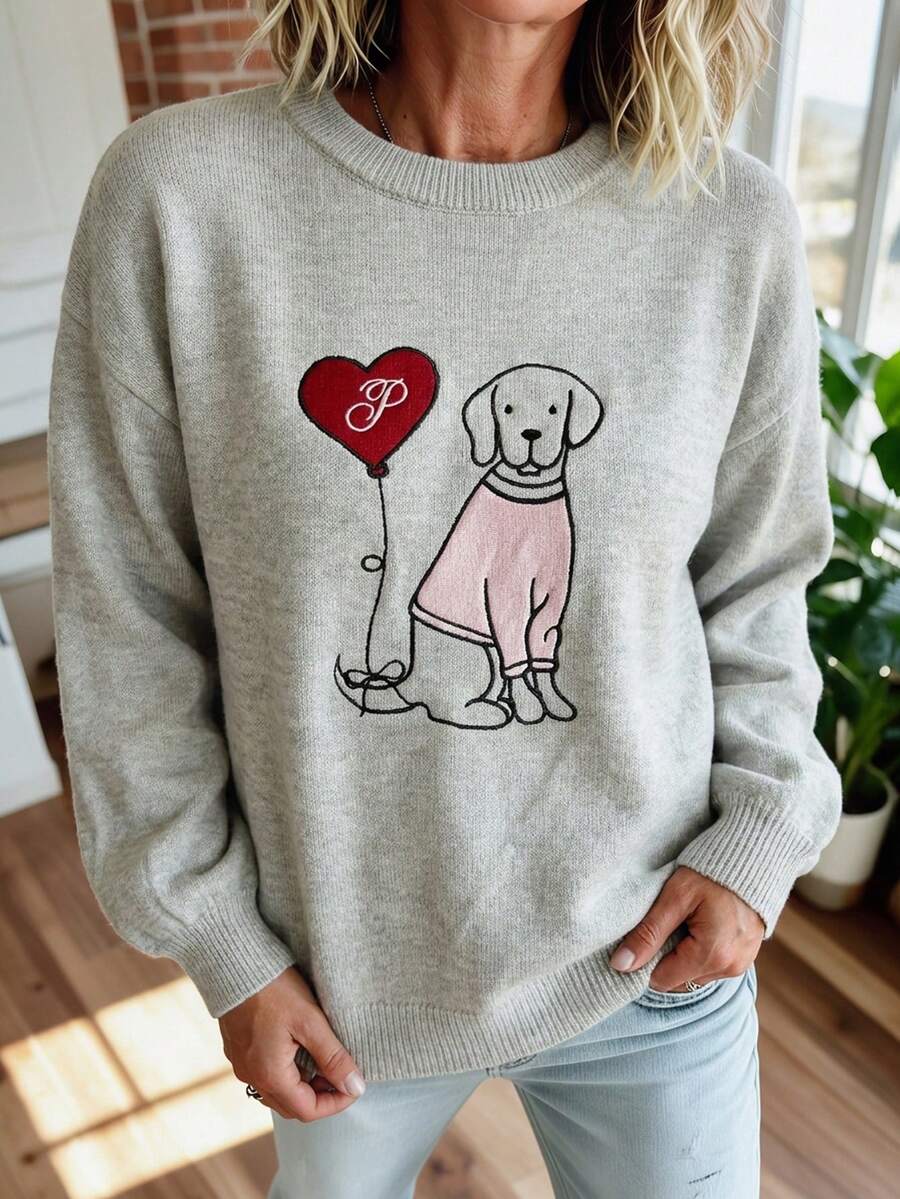 Women's Knitted Pullover Sweater, Ribbed Detail, Long Sleeve Regular Fit, High Elasticity, Daily Fashion Wear - Apricot - View 1