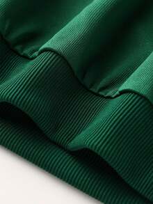 1pc Big Kids Boys Crew Neck Sweatshirt, Printed Fashion Glasses Santa Claus And English Graphic, Comfortable Autumn/Winter New Top - Dark Green - View 6