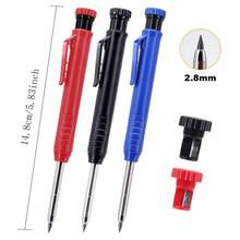 Carpenter Mechanical Pencil Set With Replacement Leads, 45mm Long Metal Tip, Pencil Sharpener And Marking Tools, Deep Hole Marker For Construction, Carpentry, Woodworking And DIY Projects - Multiple Styles - View 6