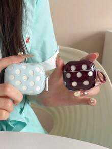 1pc Retro Polka Dot AirPodsCase, Glossy Soft Cover With Key Ring, Compatible With AirPods5 1/2/3/4/Pro/Pro 2/Pro 3 - Multicolor - View 8