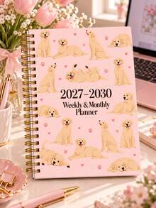 2027-2030 Weekly Monthly Planner, Pink Puppy Dog Planner For Women, Labrador Retriever Spiral Agenda Notebook, 4-Year Calendar Organizer For Office, School & Home,Office Supplies Desk Accessories Christmas Gifts For Women - A5 - View 6