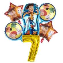 Cartoon Cowboy Character Foil Balloon Set, Star Round Pattern Balloons With Gold Large Number Balloon, Themed Birthday Party Decoration Supplies - View 13