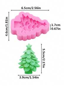 1pc Pink Liquid Silicone Material Silicone Mold Christmas Tree Resin Accessories Silicone Mold For Making Plaster Aromatherapy Christmas Decoration Stickers Fridge Magnets And Other Handmade Art Crafts - Christmas Tree - View 7
