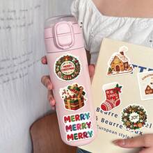 50pcs Cute Knitted Christmas Cartoon Stickers Santa Reindeer Snowman Decal For Party Notebook Suitcase DIY Decoration - Multicolor - View 8