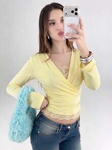 Women T-Shirts - Light Yellow - View 3