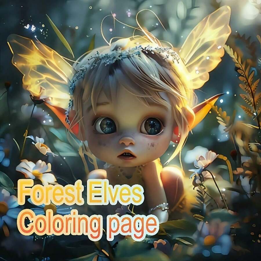 1 Adult Coloring Book Forest Elves Adult Coloring Book, Magic Forest Coloring Pages, Stress Relief Activity Book, Suitable For Fantasy Lovers Friends, Halloween, Christmas, Holiday And Birthday Gifts - Forest Elf - View 1