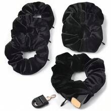 1/2pcs Velvet Zipper Scrunchie, Hidden Pocket Hair Tie, Storage Wrist Band, Secret Pocket Hair Scrunchie For Cash Small Items Storage - Multicolor - View 2