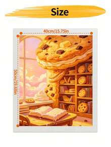 DIY Giant Cookie And Bookstore Library (Frameless Or Framed 8x12 / 16x20 Inches) Paint By Numbers Kit(Acrylic) Arts & Crafts For Adult Beginners, Home Wall Decor, And Unique Cozy Holiday Gifts - Sets - View 9