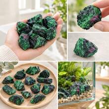 Red And Green Raw Gemstone Crystals, Suitable For Fish Tank, Aquarium, Glass Container, Vase Filler, Jewelry Making, DIY Crafts, Holiday And Birthday Gifts - Red and Green - View 7