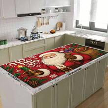 1pc Christmas Series Santa Claus Pattern Printed Coffee Bar Mat, Drainage Mat, Soft Bottom Diatomaceous Earth Coffee Machine Drainage Mat, Soft Rubber Drainage Mat, Super Absorbent Wear-Resistant Dish Drying Mat, For Countertop Restaurant Kitchen Table Mat, Patio Dining Table Decor, Home Kitchen Supplies, Countertop Decor Mat - Multicolor - View 10