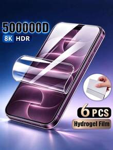 6片水凝膜螢幕保護貼，適用於 iPhone 18 Pro/18 Pro Max/17/17 Pro Max/17 Pro/Air/16/15/Plus/14/Pro Max/13/12 Pro Max/Mini/11/X/XS/XS MAX/XR/7/8/SE 2/3/Plus [非鋼化玻璃] - 6 Pieces - 查看 12