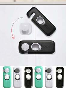 8pcs/4pcs Child Drawer & Cabinet Locks – Drill-Free Latches (Anti-Pinch/Anti-Open) – Suitable For Refrigerators, Cabinets, Drawers, And Double Doors - Multicolor - View 1