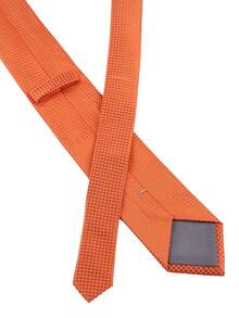 1pc 7cm Professional Business Tie Men's Korean Style Fashion Polyester Long Necktie - Coral Orange - View 4