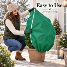 Plant Frost Protection Cover, Winter Flower Insulation Fabric Bag, Potted Plants & Fruit Trees Breathable Anti-Freeze Winter Protection Cover - Multicolor - View 6