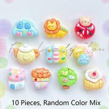 10/30/50pcs Mixed Animal & Tree Series Resin Decorative Beads, Handmade DIY Cream Glue Accessories Decoration Patch Material - Random Mix - Multicolor - View 10