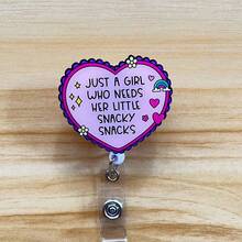Retractable D-Shaped Badge Reel With Funny Quote Design, Nurse Hospital ID Badge Clip Office Lanyard, 1pc - A - View 2