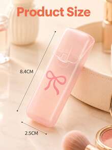 Cute Bow Pattern Portable Toothpick & Cotton Swab Storage Box - With Lid Dust-Proof Design, Easy Access, Prevents Dust Contamination, Can Be Used To Store Toothpicks, Cotton Swabs, Floss Picks, Earrings, Small Hair Ties And Other Small Items, Multi-Functional Universal Size, Home Storage, Travel Accessory, Gift For Friends, Birthday Gift, Valentine's Day Gift, Christmas Gift, New Year Gift, Easter Gift, Mother's Day Gift (Box Only) - Multicolor - View 7