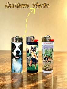 New Customized Stickers, Personalized Lighter Packaging Stickers, (Lighter Not Included) Personalized Pocket Lighter Decoration, Customized Lighter Advertising, Promotional Gift Customization, Can Print Logo And Slogan, Suitable As A Gift (Lighter Not Included), Christmas Gift - Multicolor - View 2
