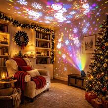 Square USB LED Christmas Projection Light Featuring Various Holiday Patterns-Such As Snowmen And Christmas Trees-To Suit Diverse Needs; It Effortlessly Creates A Festive Atmosphere And Is Ideal For Christmas Lighting Setups. - USB Square Christmas Spotlight - View 2
