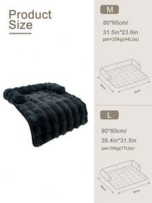 1PC Plush Pet Sofa Protector, Fluffy Warm Neutral Style Couch Mat For Living Room Home Decor, Non-Slip Bottom, Anti-Scratch Pet Friendly For Dogs & Cats - Grey - View 7