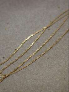 falinne 925 Sterling Silver Side Chain Long Sweater Necklace, Minimalist Thin Plain Chain, Women's Simple Layering Winter Jewelry - Basic Sweater Chain - View 2