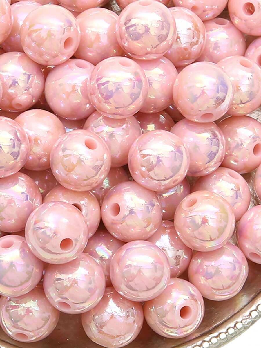 200顆 6/8/10/12mm 粉色純色不透明圓形壓克力珠,適用於珠寶製作 DIY 手鍊項鍊配件 - 不透明-粉色 - 查看 1
