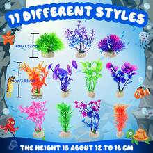 100 Pcs Fish Tank Rocks Glow Color Random, Fish Tank Stones Accessories Gravel With 5 Packs Random Artificial Aquatic Plants Fish Tank Plants Plastic Coral Reef Decorations For Aquariums - A - View 2