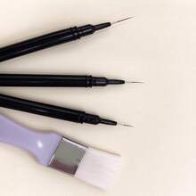 Manicure Detail Needle Pen & Flat Brush Set For Nail Art Creation - Multicolor - View 3