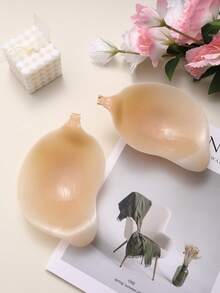 Front Buckle Teardrop Silicone Bra, Reusable Invisible Strapless Push Up Bra For Wedding Gown, Evening Dresses & Party Outfits - Apricot - View 3
