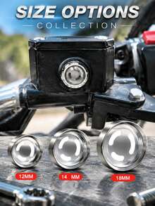 1pc Motorcycle Brake Pump Oil Window, Hydraulic Rear Brake Master Cylinder Transparent Sight Glass, 12mm 14mm 18mm Brake Fluid Level Indicator With O-Ring, Scooter ATV Off-Road Motorcycle Brake Pump Repair Parts Oil Window Replacement - A - View 11