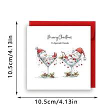 Fun Christmas Cards, Embellished Snowmen Christmas Card, For Special Friends, Best Friend Xmas Card - Multicolor - View 3