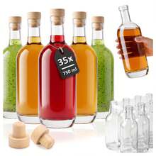 Superbutelki Clear Glass Bottle 500ml/750ml With Synthetic Mushroom Stopper, Reusable Decorative Bottle For Liquid Storage, Home Bar, DIY Gifts, Events, Labels & Personalized Projects - View 11
