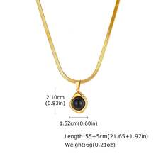 1pc Stainless Steel Asymmetrical Black Agate Tiger Eye Stone Pendant Gold/Silver Necklace For Men, Christmas Gift, Jewelry, Accessory - 2189 - View 5