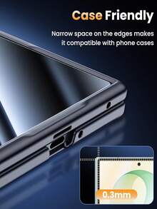 2 قطعة [2026 جديد] فيلم حماية شاشة زجاج مقسى 9H للخصوصية ل- Galaxy Z Fold 8/Z Fold 7/Z Fold 6/Z Fold 5/Z Fold 8 Ultra، حامي خصوصية الشاشة الخارجية، تغطية كاملة ثلاثية الأبعاد، شفاف عالي الدقة مضاد للتجسس ومضاد للخدش، تركيب سهل بدون فقاعات، متوافق مع بطانية الهاتف - الأسود - مشاهدة 3