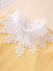 1pc Autumn/Winter High-End Elegant Lady Style Floral Decor Shirt Collar, Suitable For Matching With Sweaters, Sweatshirts, Dresses, Fashionable And Versatile - Multicolor - View 2
