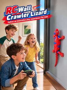 1pc Kids Remote Control Lizard - Wall Climbing Toy, Dual Mode Ground ...