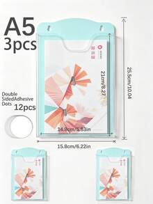 2/3 cái giá treo tường đựng brochure bằng acrylic trong suốt A4 A5, kệ trưng bày tài liệu tạp chí tờ rơi, khay sắp xếp hồ sơ treo với bảng lưng màu macaron, phù hợp cho bàn lễ tân văn phòng, lớp học và gia đình - Nhiều thông số kỹ thuật - Xem 18