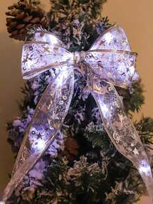 1m/3 Meters/5m/10m Christmas LED Ribbon String Lights, Christmas Tree Home Decor, Handmade DIY Bow Lights, Suitable For Christmas Tree And Gift Box Decoration - One Size - View 4